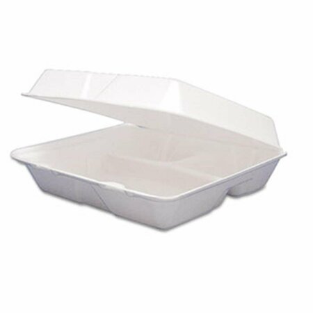 MADE-TO-ORDER Foam Container, Hinged Lid, 3-Comp, 8 3/8 x 7 7/8 x 3 1/4, 200/Carton, 200PK MA39522